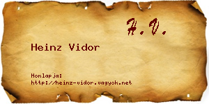 Heinz Vidor névjegykártya